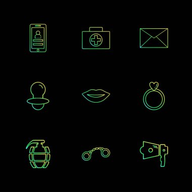 düz vektör çizim simgeler, App simgelerin ayarlamak   