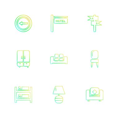 Beyaz arka plan üzerinde izole minimalist düz app simgeleri