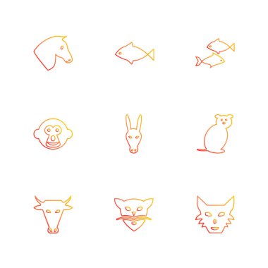 beyaz zemin üzerine minimalist düz app simgeleri