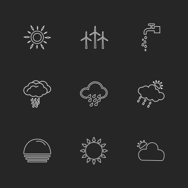 Minimalist düz app simgeler, vektör çizim dijital cihazlar için