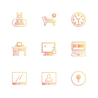 iş simgeleri kümesi, vektör illüstrasyonu 