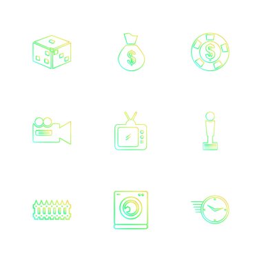 beyaz zemin üzerine minimalist düz app simgeleri