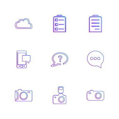 minimalist düz vektör app simgeleri beyaz arka plan üzerinde