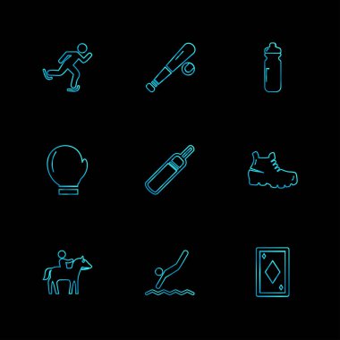 siyah arka plan üzerine minimalist düz app simgeleri