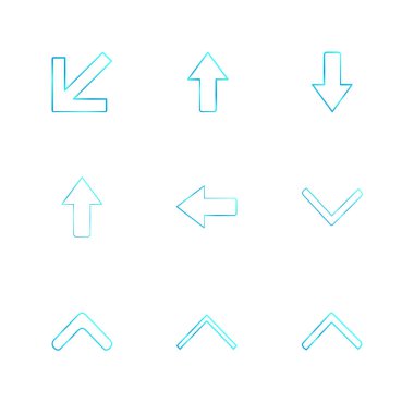 oklar yön işaretçiler yaratıcı simgeler ayarla, düz özel koleksiyon vektör