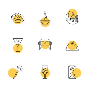 Minimalist düz app simgeler, vektör çizim dijital cihazlar için