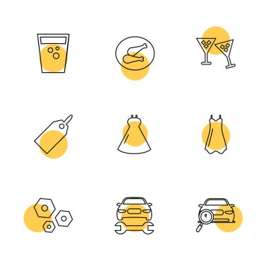 beyaz zemin üzerine minimalist düz app simgeleri