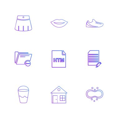 Beyaz arka plan üzerinde izole minimalist düz app simgeleri