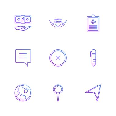 Beyaz arka plan üzerinde izole minimalist düz app simgeleri