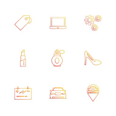 Beyaz arka plan üzerinde izole minimalist düz app simgeleri