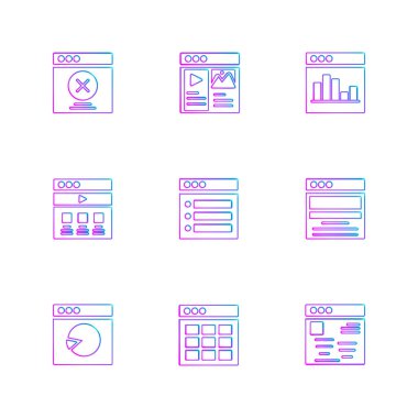 Beyaz arka plan, vektör çizim üzerinde Web simgeler