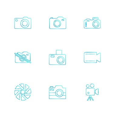 Beyaz arka plan üzerinde izole minimalist düz app simgeleri