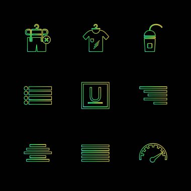 siyah arka plan üzerine minimalist düz app simgeleri