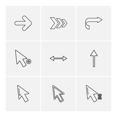 oklar yön işaretçiler yaratıcı simgeler ayarla, düz özel koleksiyon vektör