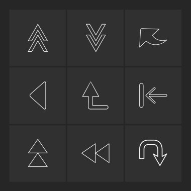 oklar yön işaretçiler yaratıcı simgeler ayarla, düz özel koleksiyon vektör