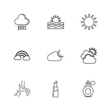 Beyaz arka plan üzerinde izole minimalist düz app simgeleri