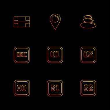 Minimalist düz app simgeler, vektör çizim dijital cihazlar için