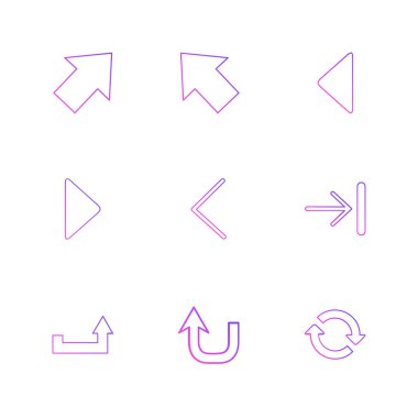 Beyaz arka plan üzerinde renkli minimalist düz vektör app simgeleri