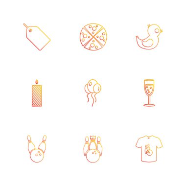 Minimalist düz app simgeler, vektör çizim dijital cihazlar için