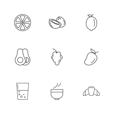 farklı minimalist düz vektör app simge kümesi