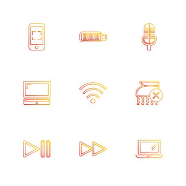 düz vektör çizim simgeler, beyaz arka plan üzerinde simgelerin ayarlamak 