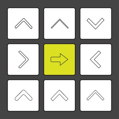 siyah arka plan üzerine minimalist düz app simgeleri