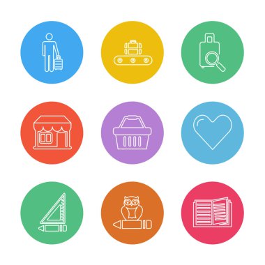 iş simgeleri kümesi, vektör illüstrasyonu 