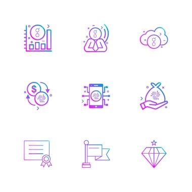beyaz zemin üzerine minimalist düz app simgeleri