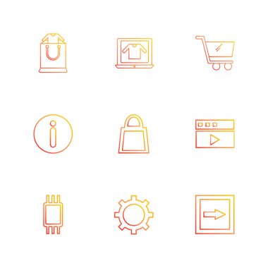 çeşitli vektör app simge kümesi         