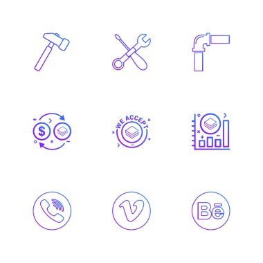 beyaz zemin üzerine minimalist düz app simgeleri