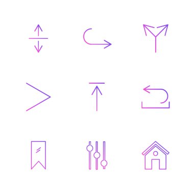 farklı minimalist düz vektör app simge kümesi