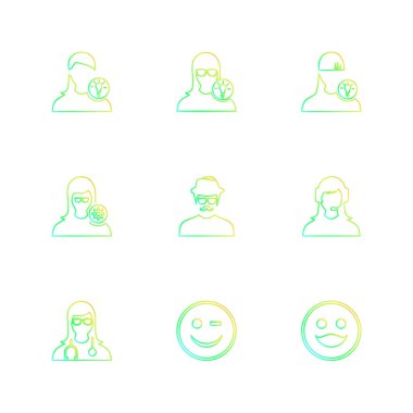 Beyaz arka plan üzerinde izole düz app simge kümesi