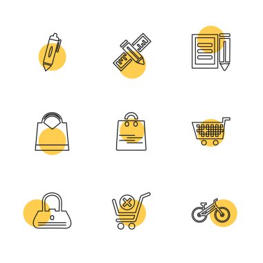 beyaz zemin üzerine minimalist düz app simgeleri