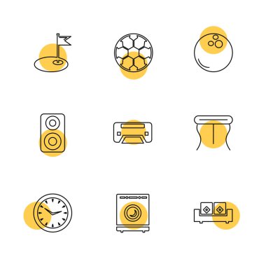 beyaz zemin üzerine minimalist düz app simgeleri