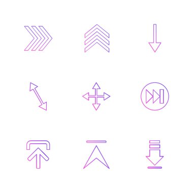 oklar yön işaretçiler yaratıcı simgeler ayarla, düz özel koleksiyon vektör