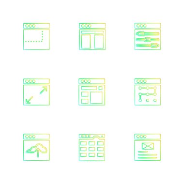 çeşitli vektör app simge kümesi         