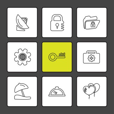 Farklı minimalist düz vektör app simgeleri