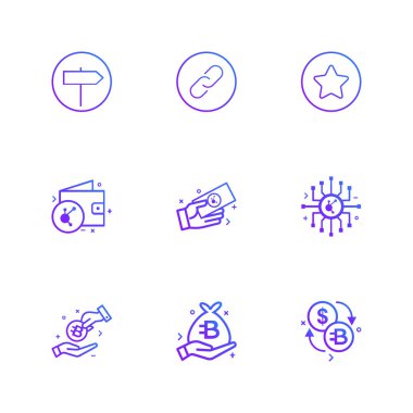 Beyaz arka plan üzerinde renkli minimalist düz app simgeleri