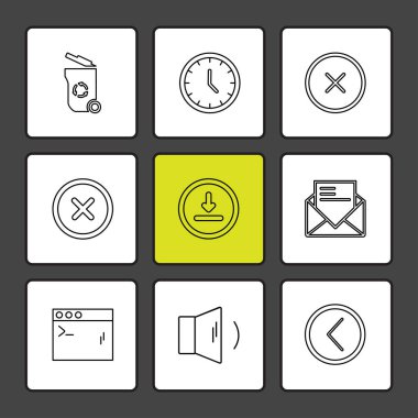 siyah arka plan üzerine minimalist düz app simgeleri