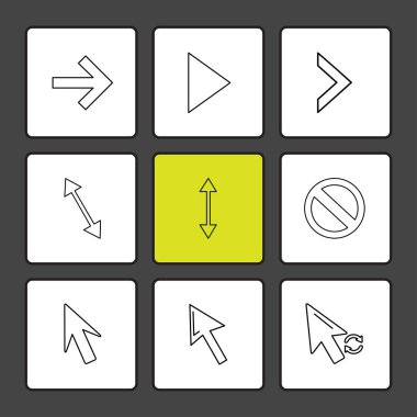 siyah arka plan üzerine minimalist düz app simgeleri