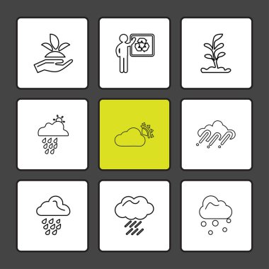 Farklı minimalist düz vektör app simgeleri
