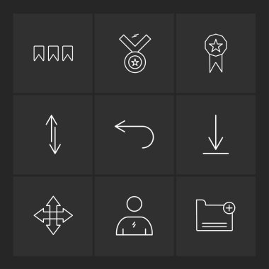 Farklı minimalist düz vektör app simgeleri