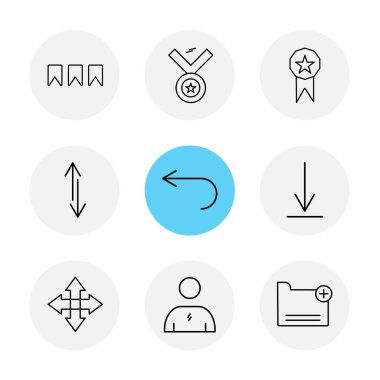 Beyaz arka plan üzerinde renkli minimalist düz vektör app simgeleri