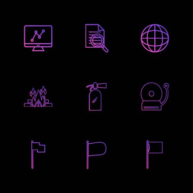 Minimalist düz app simgeler, vektör çizim dijital cihazlar için