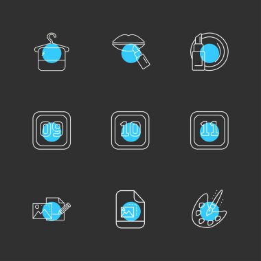 siyah arka plan üzerine minimalist düz app simgeleri