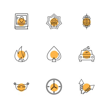 beyaz zemin üzerine minimalist düz app simgeleri