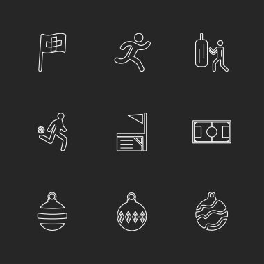 siyah arka plan üzerine minimalist düz app simgeleri