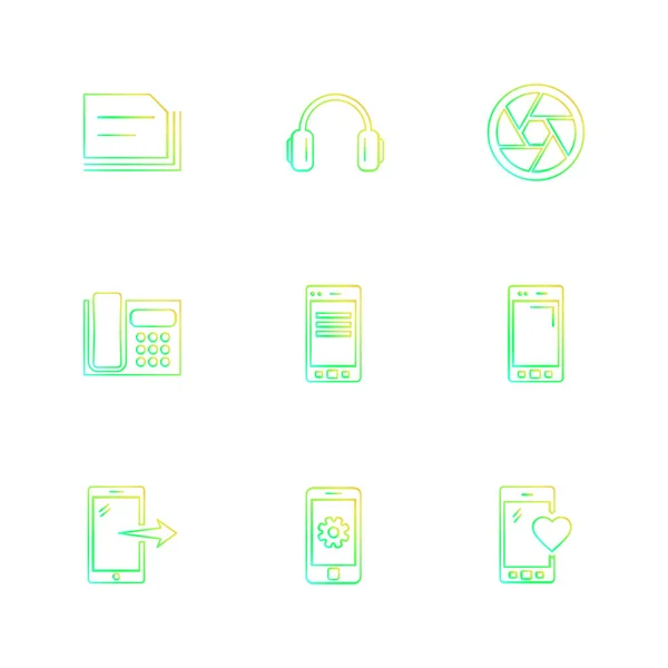 Flat Vector Illustration Icons Set App Icons — Stock Vector