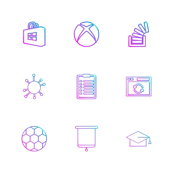 Iconos Aplicación Vector Plano Minimalista — Vector de stock