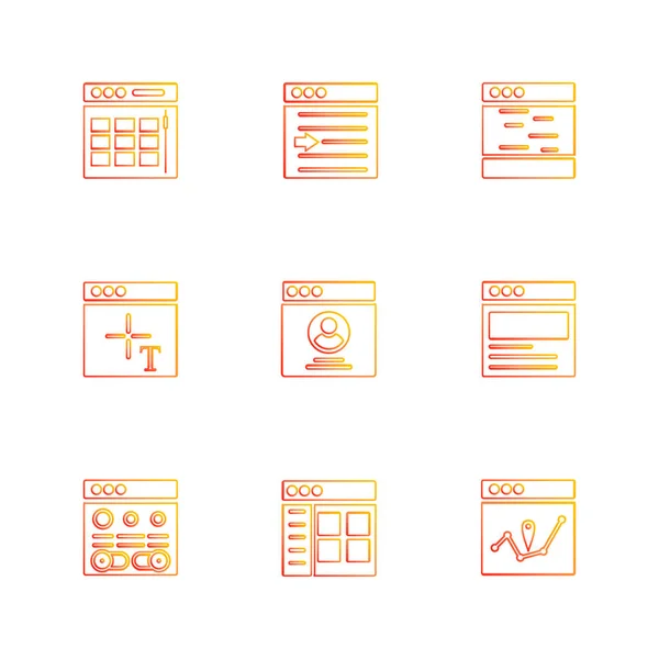 Ícones Aplicativos Planos Minimalistas Ilustração Vetorial Para Dispositivos Digitais —  Vetores de Stock